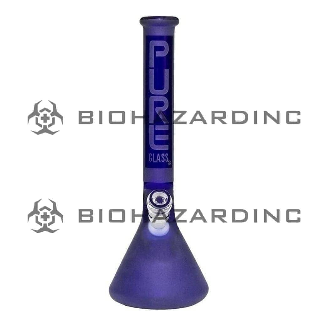 Pure Glass Glass Bong 14" PURE Classic Beaker Bong - Blue Frost