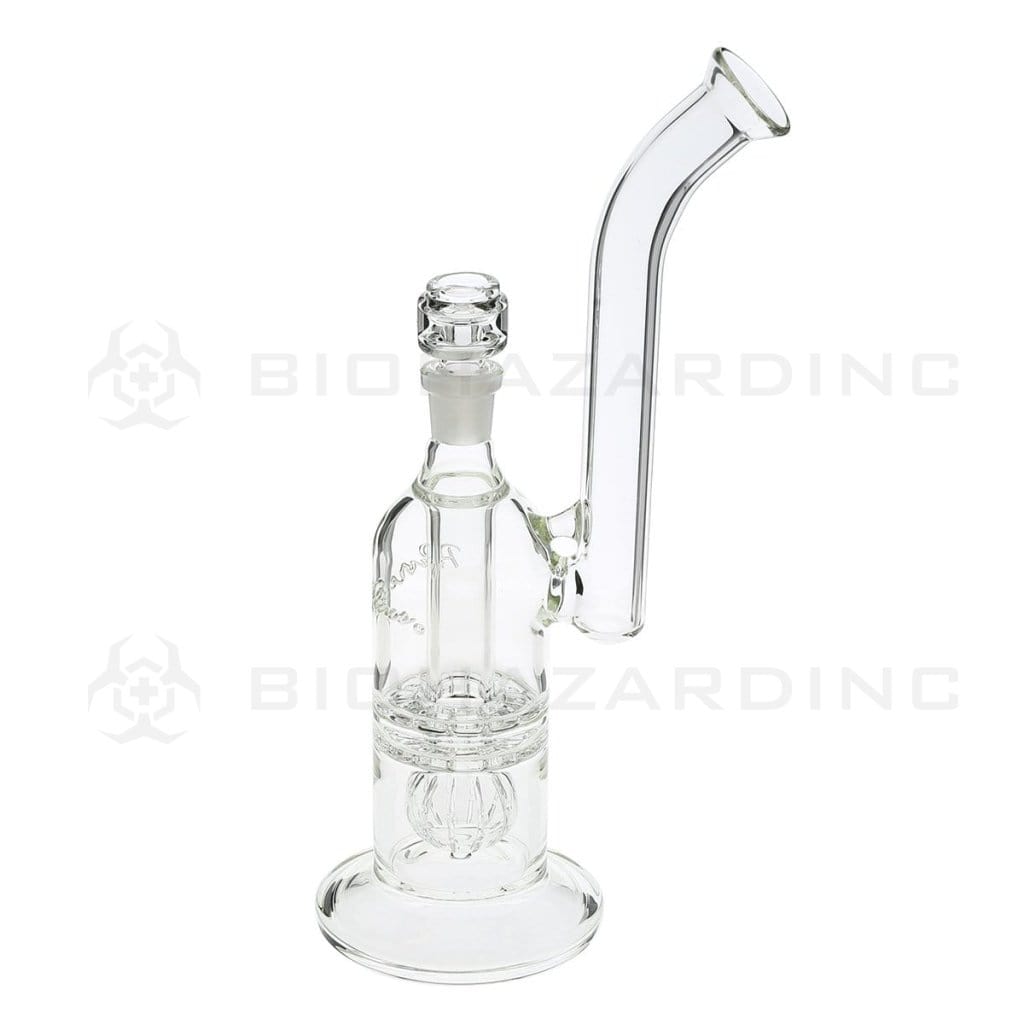 Pure Glass Glass Bong Pure Glass 12" 65mm Torus (2 Disc w/ Ball Perc) Trumpet Bubbler Female19mm