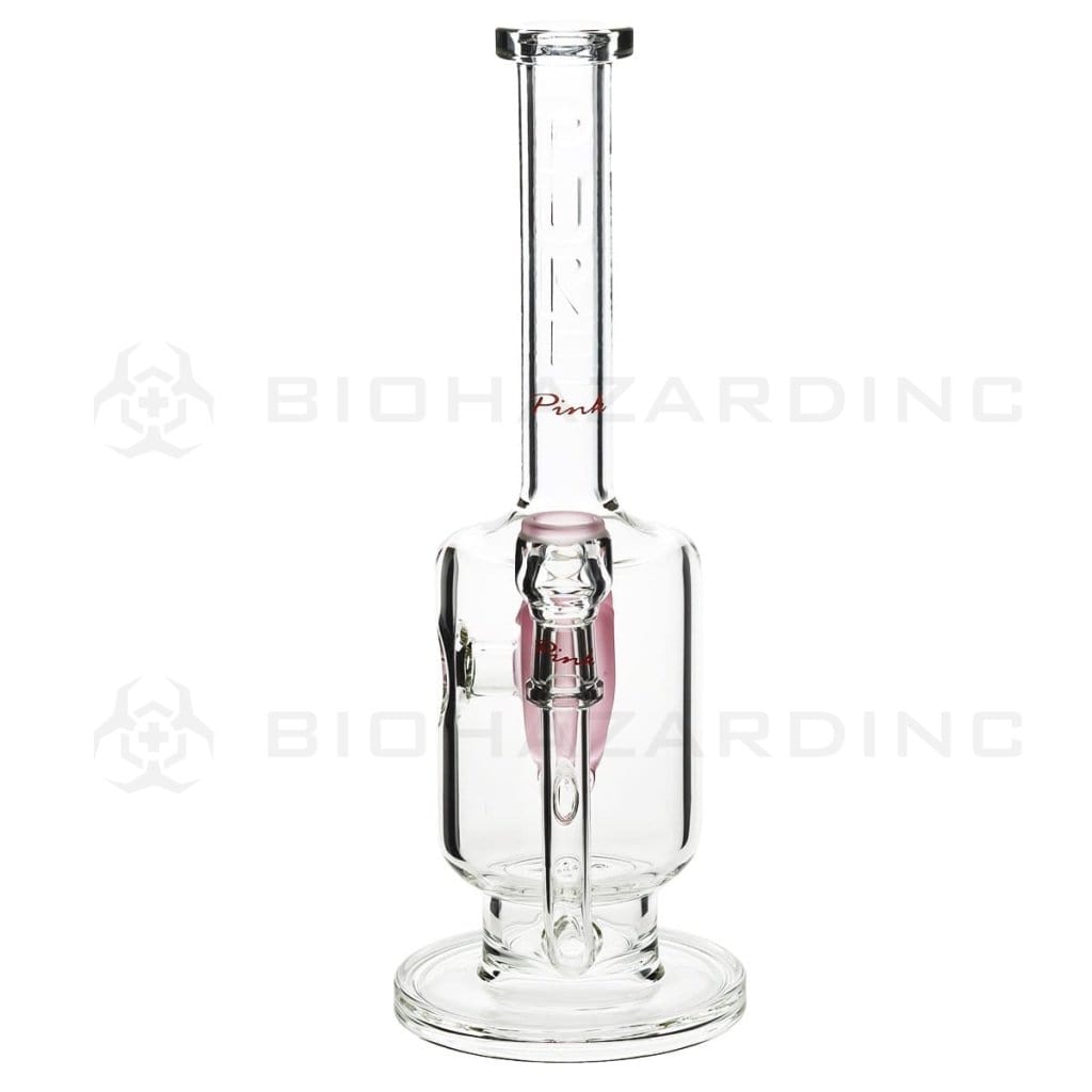 Pure Glass Glass Bong Pure Glass Surfrider 11" 26mm-75mm 5 Holes Disk / Heart Splashguard - Pink