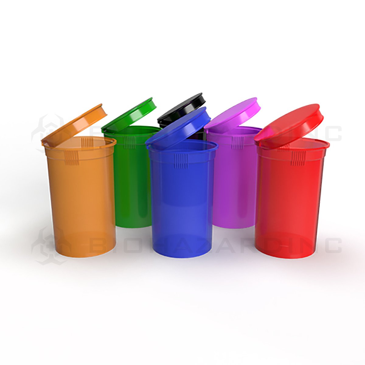 Opaque Assorted Colors Pop Top Vials | 6 Dram - 1g - Child Resistant | 600 Count