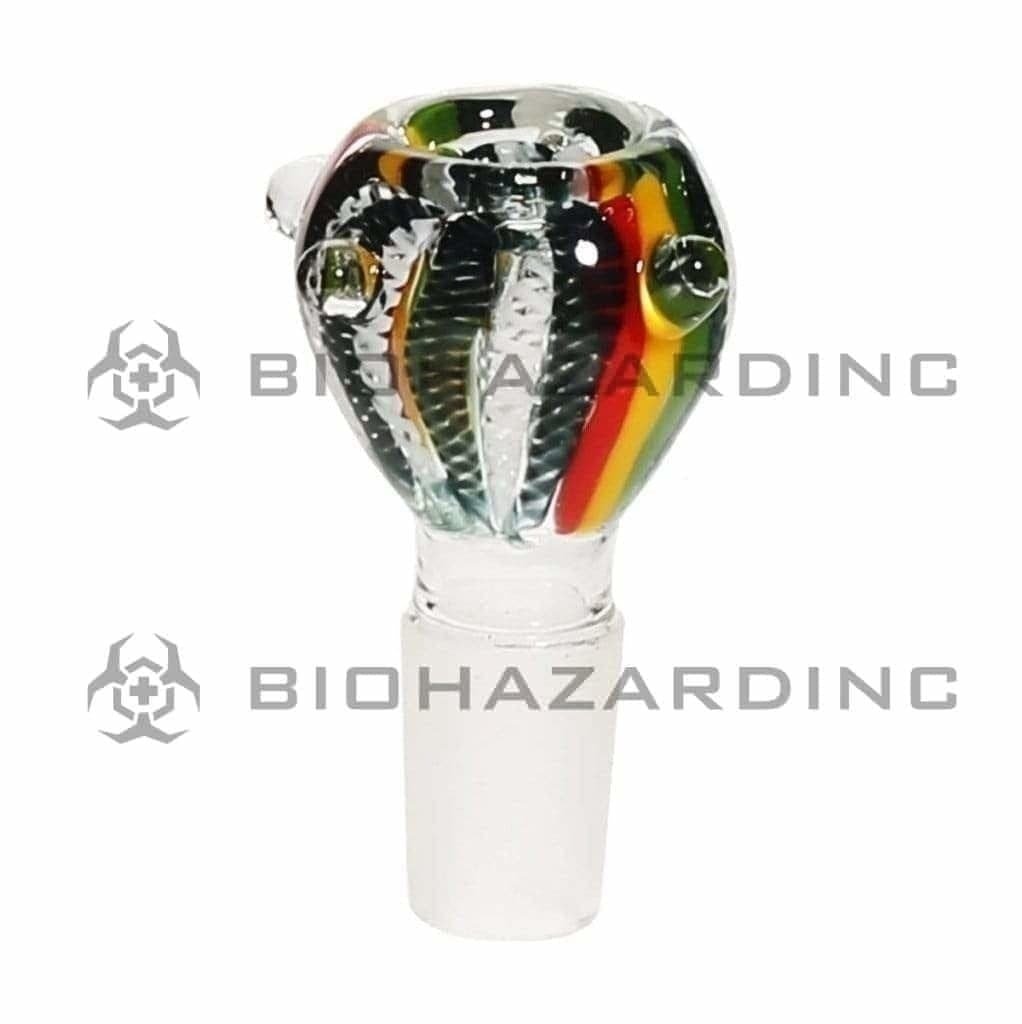Biohazard Inc 19mm Bowl Rasta Striped White Lattacino Bowl 19mm