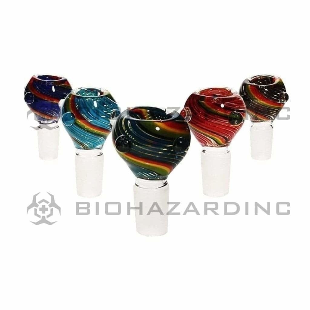 Biohazard Inc 19mm Bowl Reversal Rasta Swirl Stripe Bowl 19mm - Assorted Colors