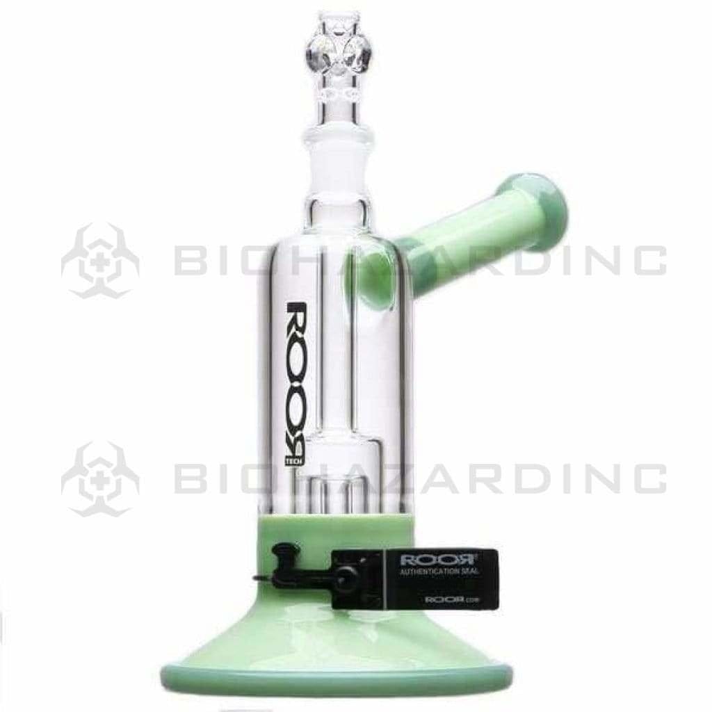 Roor Glass Bubbler 9" ROOR Bubbler Barrel-Style Waterpipe - Multi- Color w/ Black logo