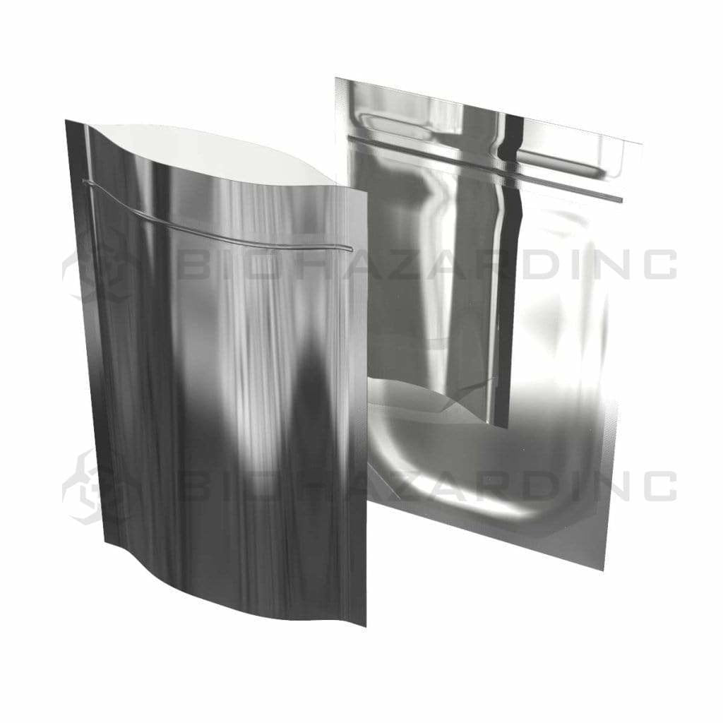 Biohazard Inc Mylar Bag Silver Vista Mylar Bags 5in x 8.14in - 14g - 1,000 Count (Tamper Evident)