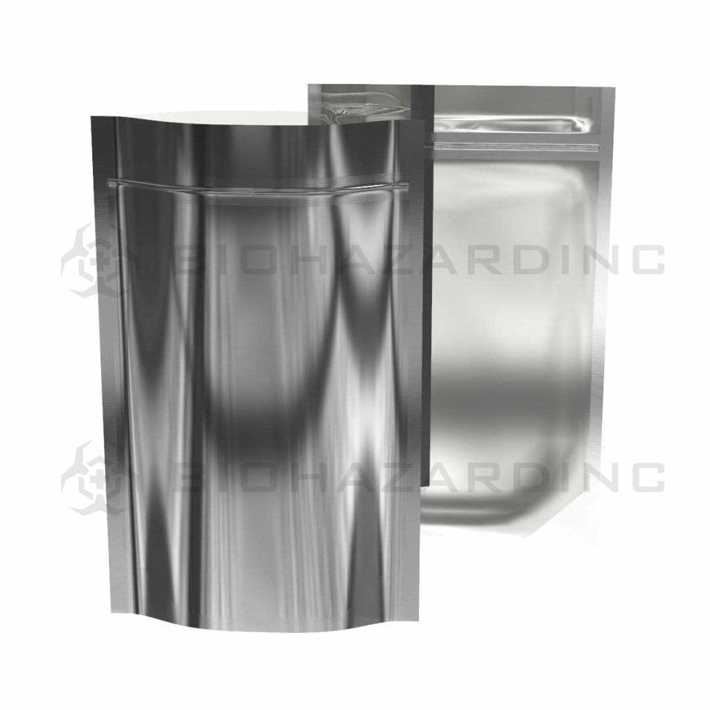 Biohazard Inc Mylar Bag Silver Vista Mylar Bags 5in x 8.14in - 14g - 1,000 Count (Tamper Evident)