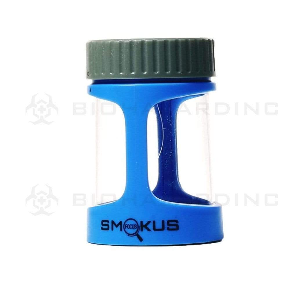 Smokus Focus Flower Storage Stash Magnifying LED Jar - Blue Steel