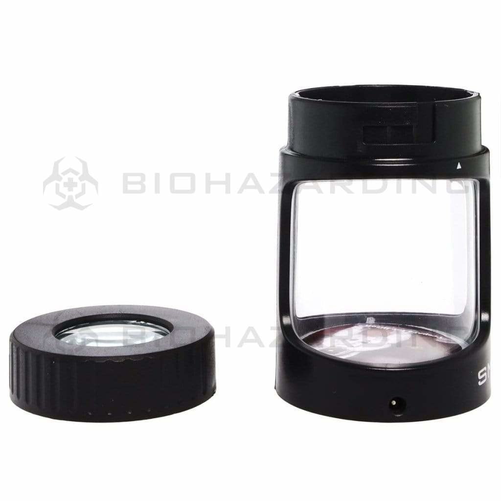 Smokus Focus Flower Storage Stash Magnifying LED Jar - Black