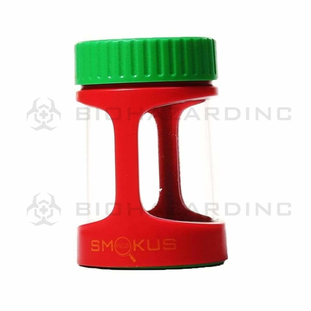 Smokus Focus Flower Storage Stash Magnifying LED Jar - Rasta