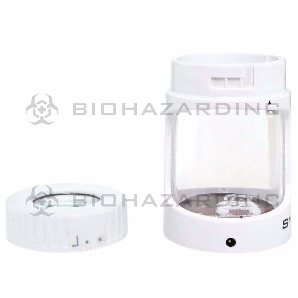 Smokus Focus Flower Storage Stash Magnifying LED Jar - White