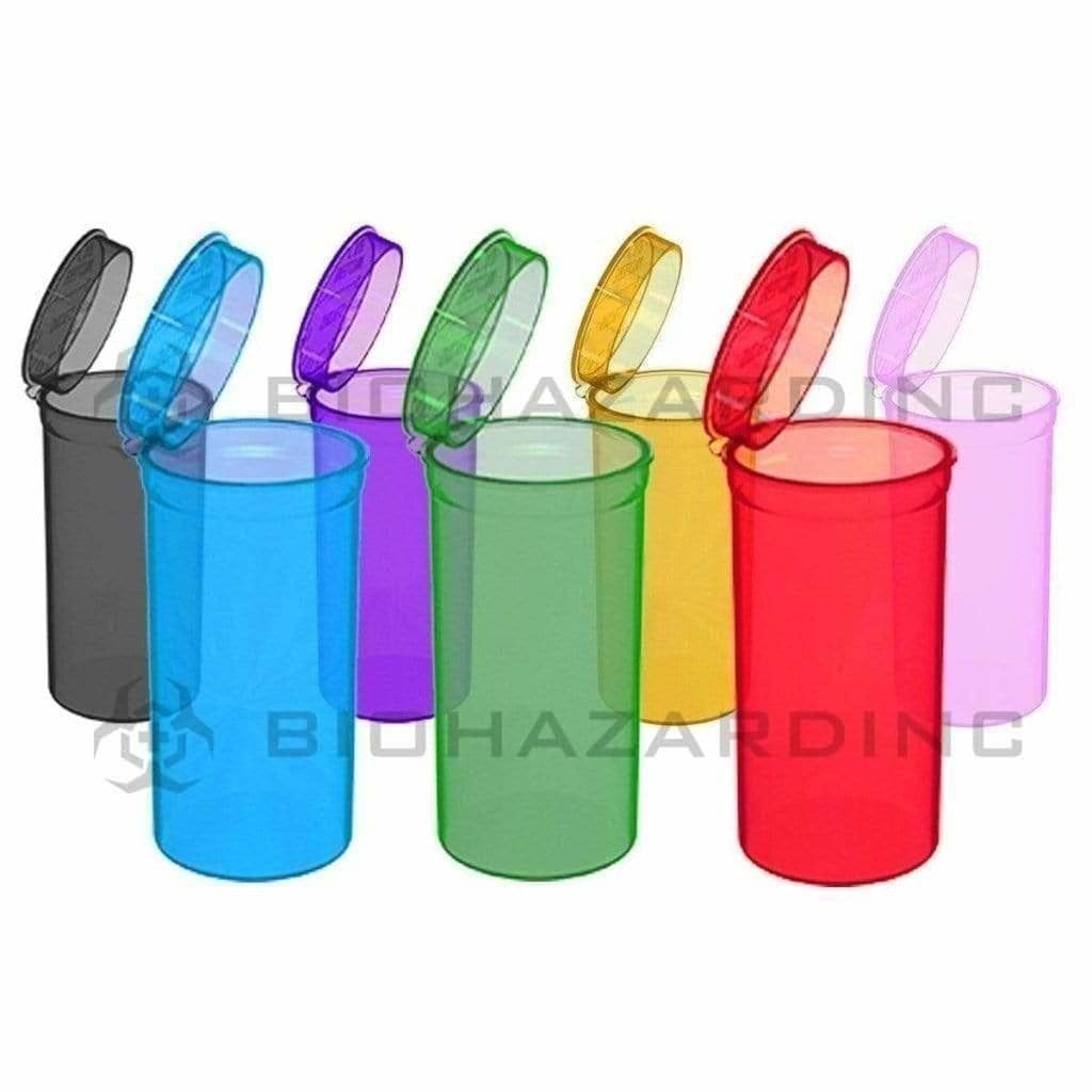 Biohazard Inc Pop Top Bottle Transparent Assorted Colors Pop Top Bottle 13 Dram - 315 Count/box
