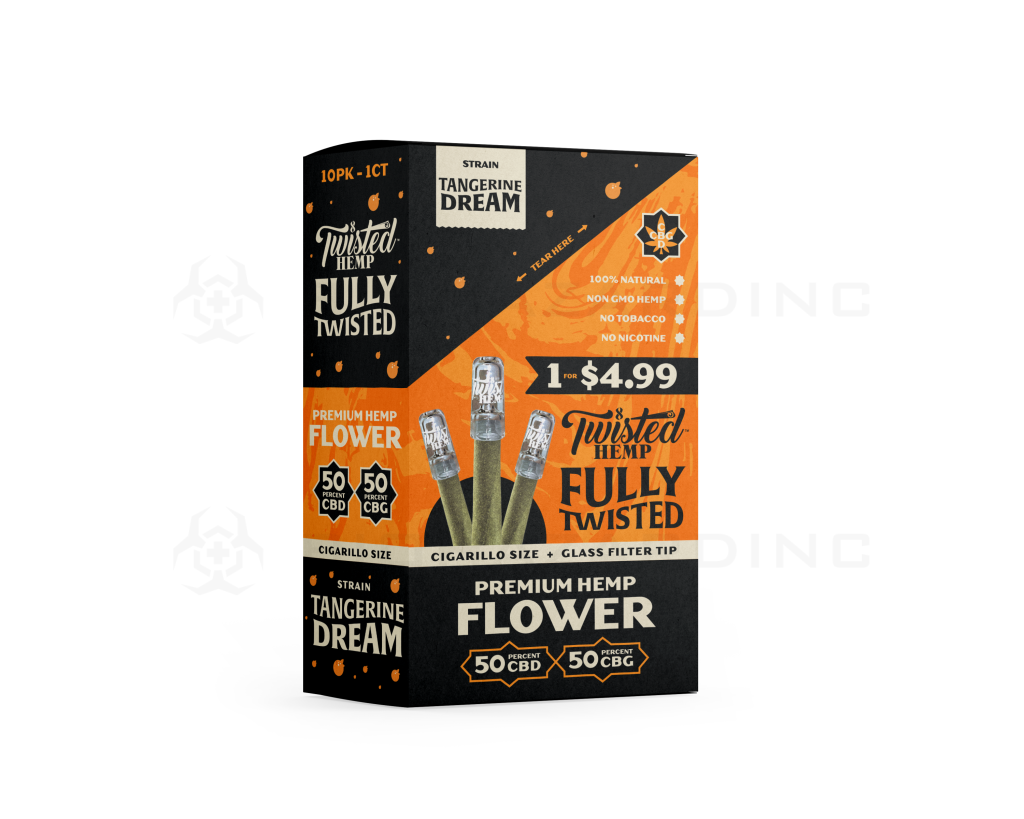 Twisted Hemp Fully Pre-Roll Wraps - Tangerine Dream 10 Count