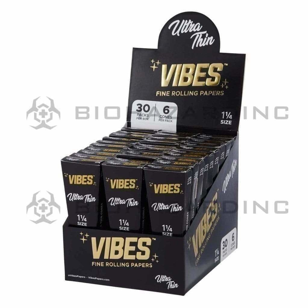 Biohazard Inc Pre-Rolled Cones VIBES Cones Ultra Thin 11/4 6-Pack 30 Count