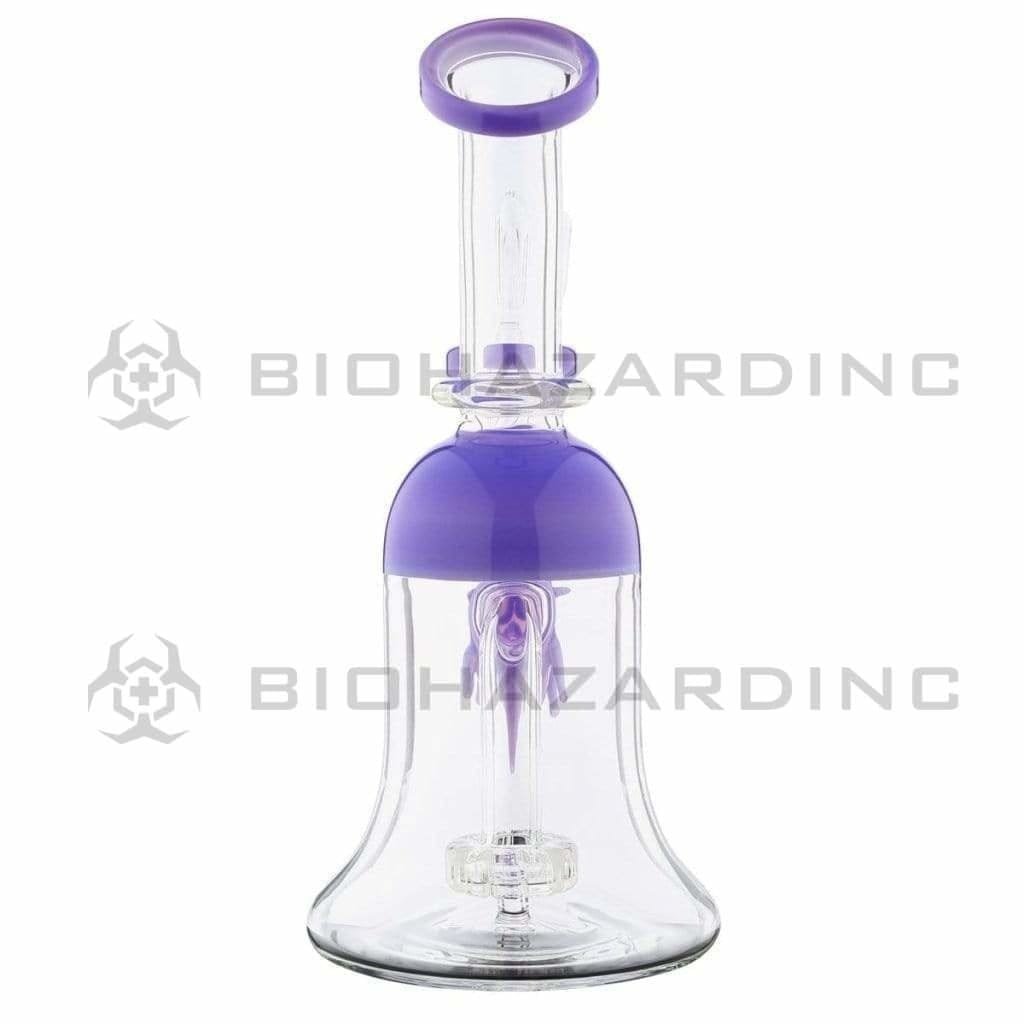 Biohazard Inc Glass Dab Rig Water Pipe 7.5" Rig Face Showerhead Purple