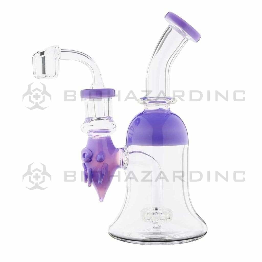 Biohazard Inc Glass Dab Rig Water Pipe 7.5" Rig Face Showerhead Purple