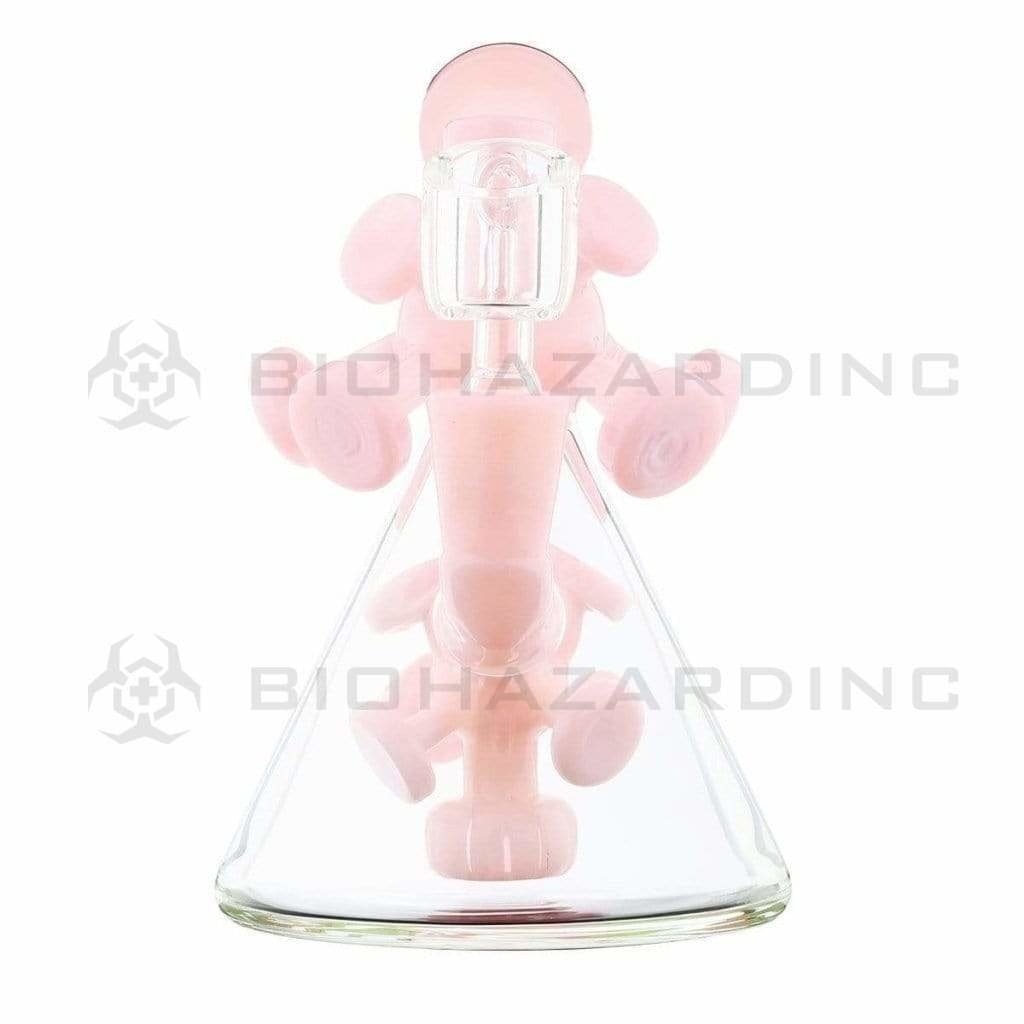 Biohazard Inc Glass Dab Rig Water Pipe 7" Atomic Rig Beaker Pink