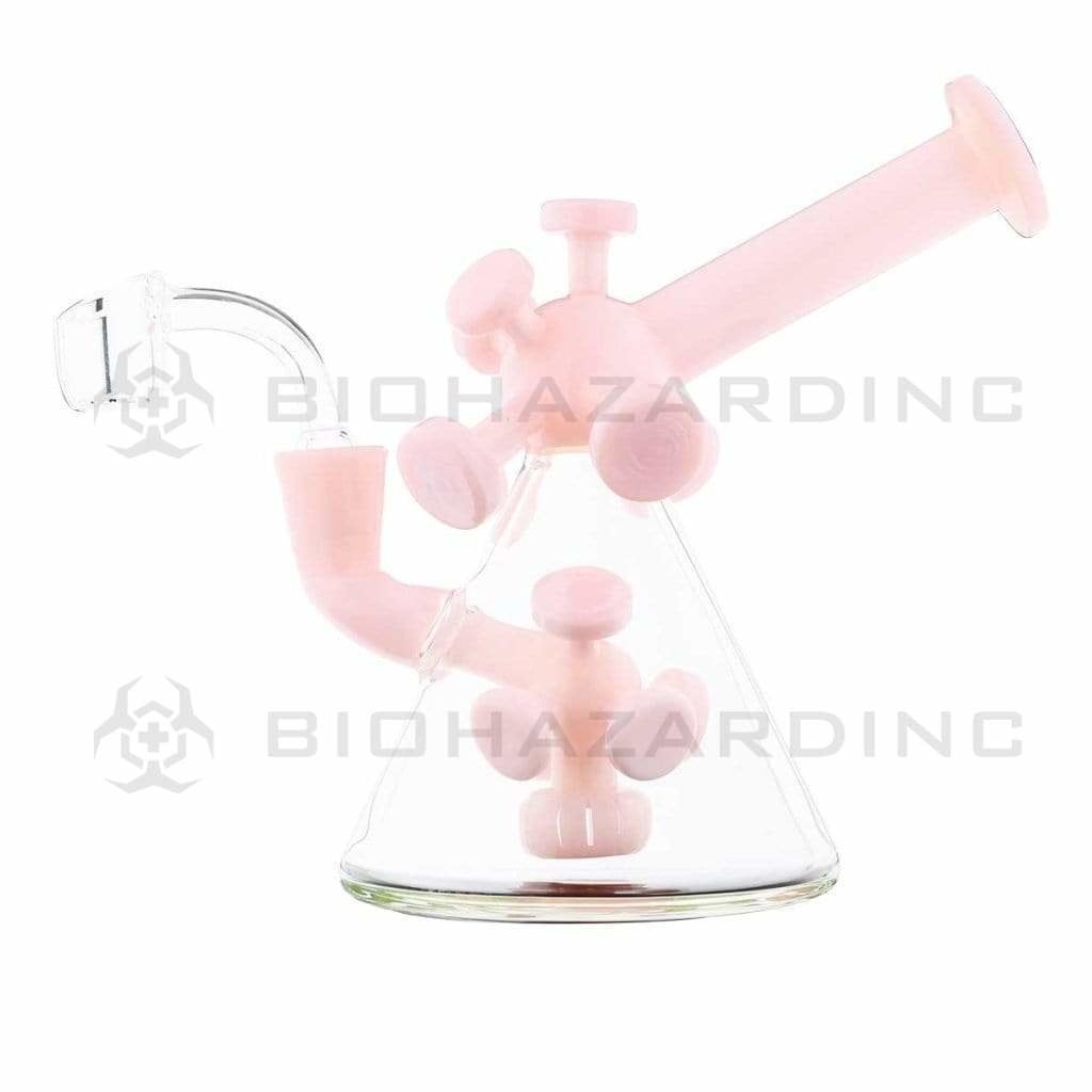 Biohazard Inc Glass Dab Rig Water Pipe 7" Atomic Rig Beaker Pink