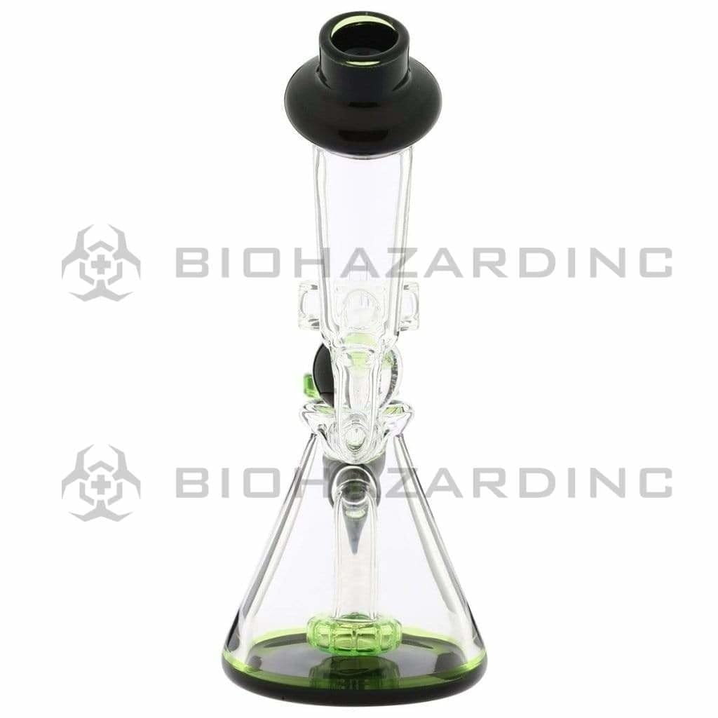 Biohazard Inc Glass Dab Rig Water Pipe 8" Showerhead Rig Dichro Marble Beaker Green