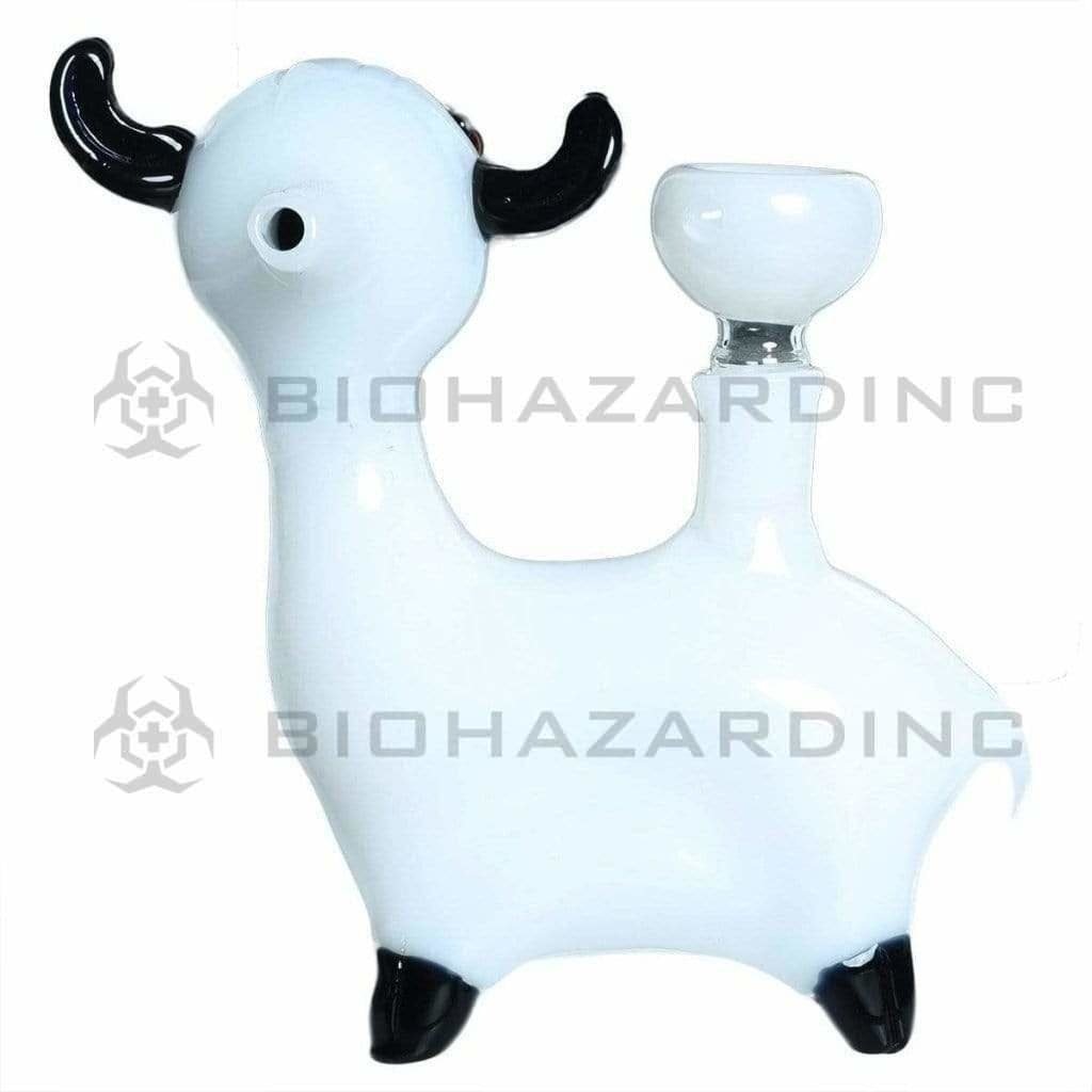 Biohazard Inc Novelty Hand Pipe White and Black Cow Hand Pipe