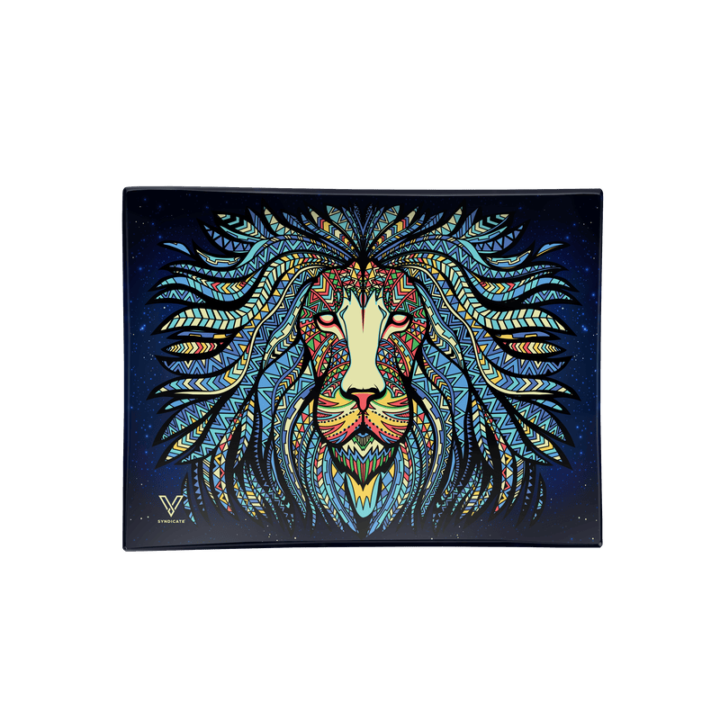 Tribal Lion Glass Rollin' Tray