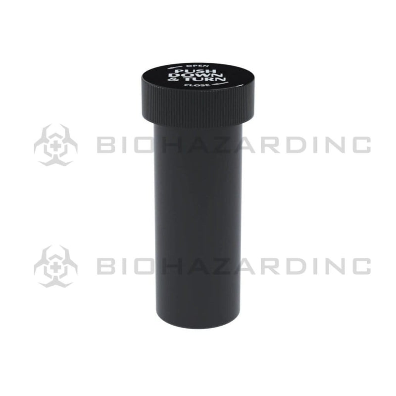 Biohazard Inc Push & Turn Vial 08 Dram Push & Turn Cap Vial Black - 420 Count