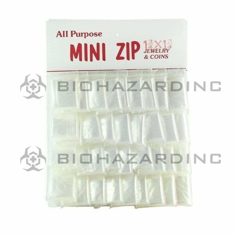 Biohazard Inc Storage Bag 1 3/4" x 1 3/4" Clear Zip Lock Bag on Board - 1,000 Count