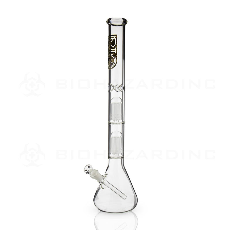 BIO Glass Double Chamber Beaker | 22" 50mm x 5mm 10 Arm Tree Perc Water Pipe | Camo