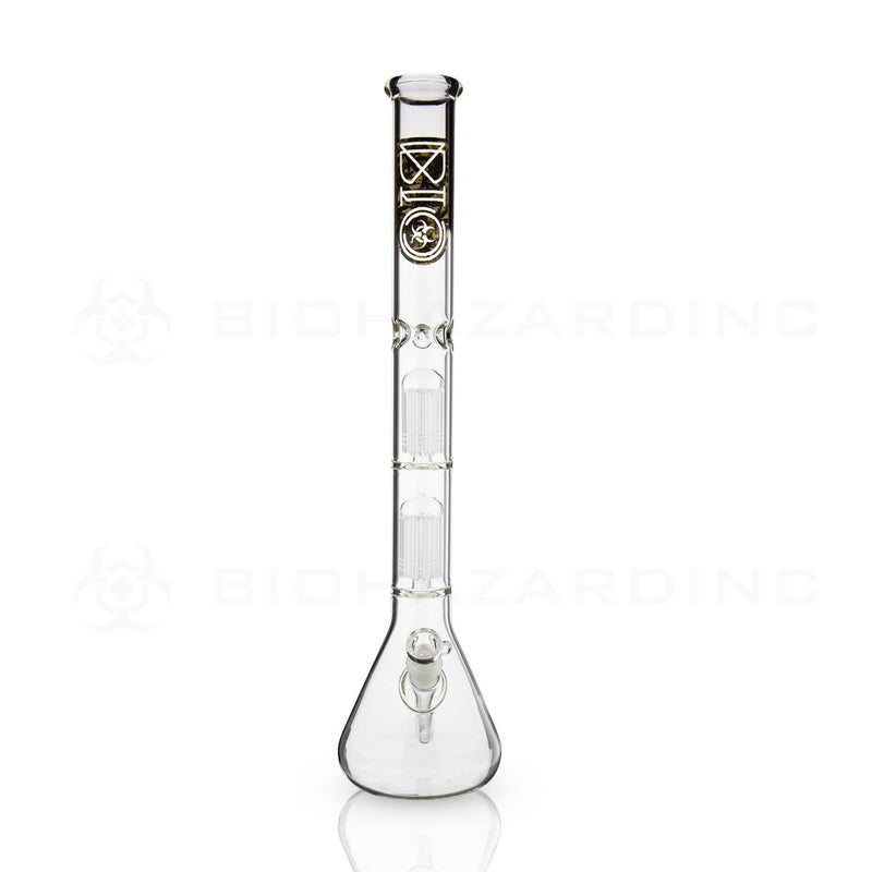 BIO Glass Double Chamber Beaker | 22" 50mm x 5mm 10 Arm Tree Perc Water Pipe | Camo