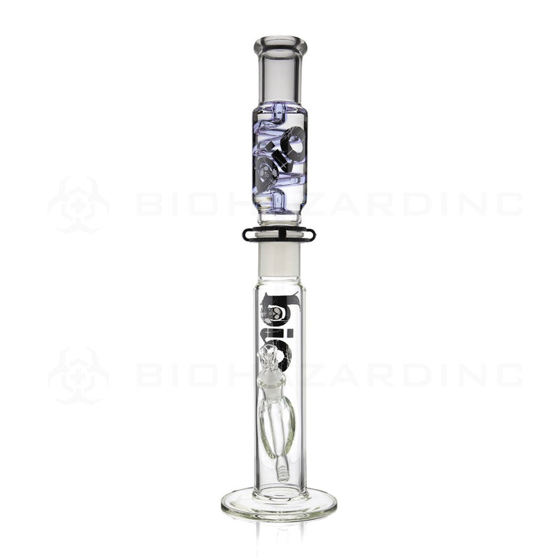 BIO Glass | 22" 60mm x 7mm Freezable Coil Straight Water Pipe | Purple