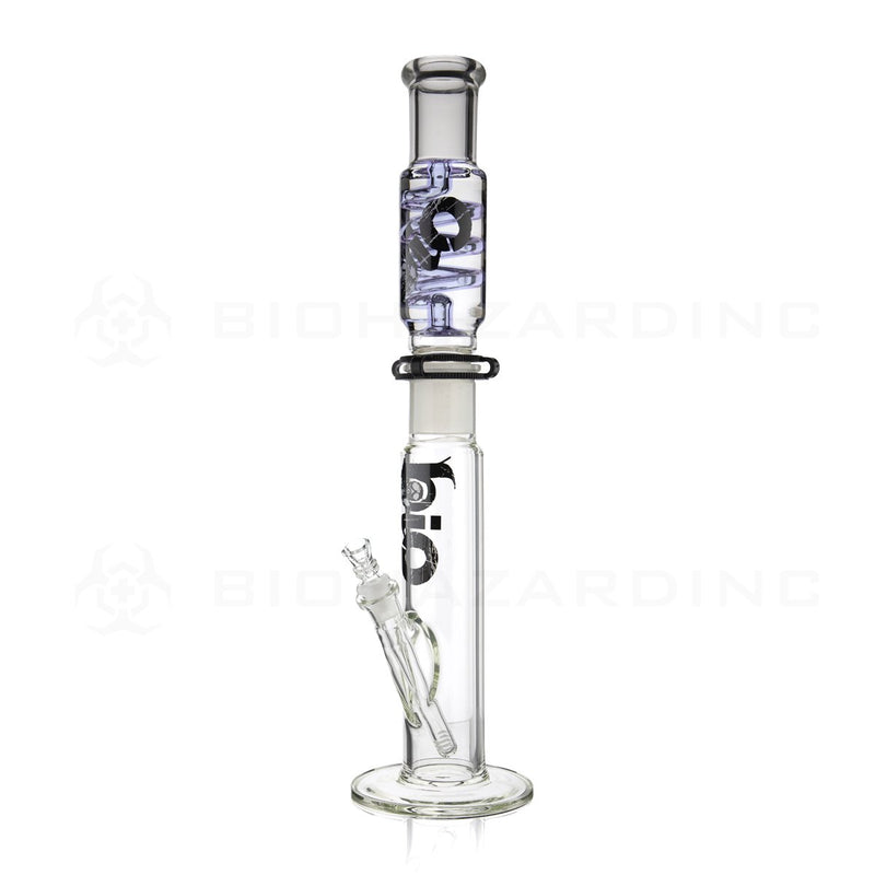 BIO Glass | 22" 60mm x 7mm Freezable Coil Straight Water Pipe | Purple