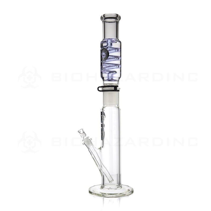 BIO Glass | 22" 60mm x 7mm Freezable Coil Straight Water Pipe | Purple