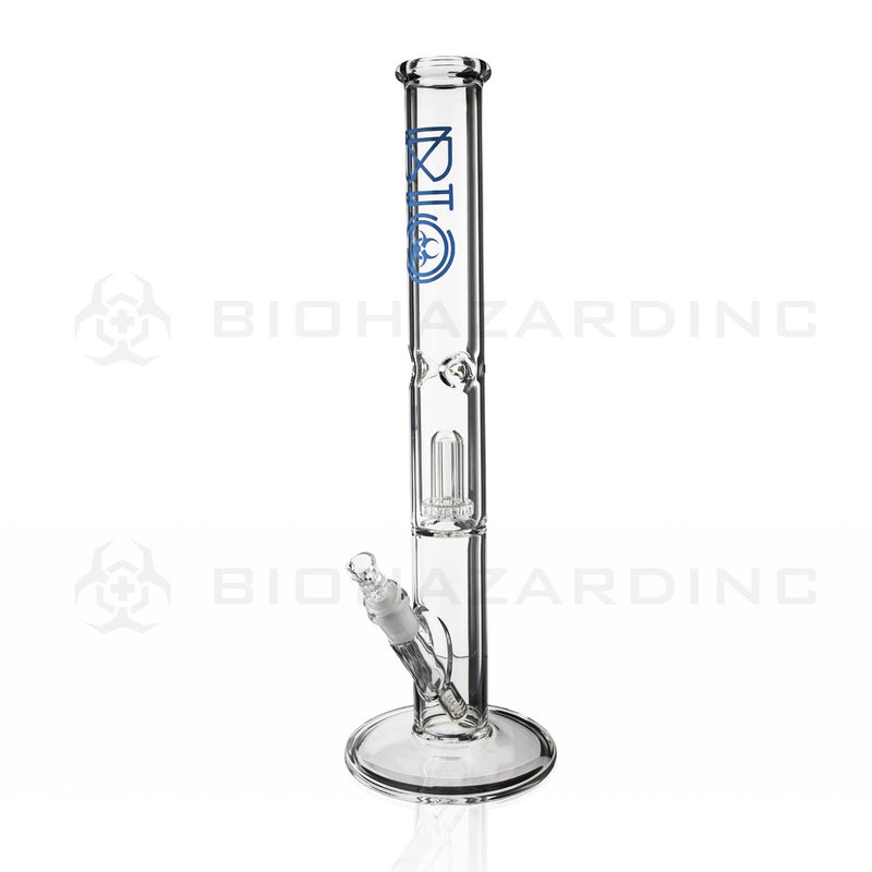 BIO Glass | 18" 50mm x 5mm Showerhead Perc Straight Water Pipe | Blue