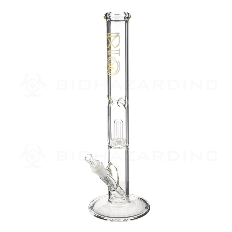 BIO Glass | 18" 50mm x 5mm Showerhead Perc Straight Water Pipe | Gold