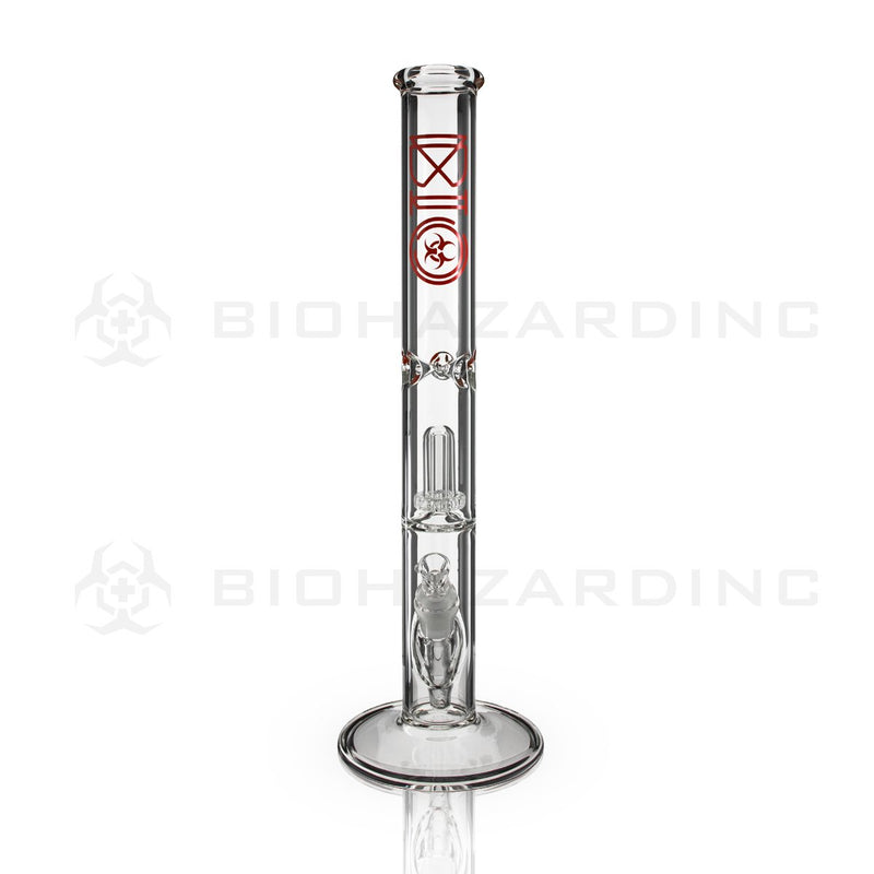 BIO Glass | 18" 50mm x 5mm Showerhead Perc Straight Water Pipe | Red