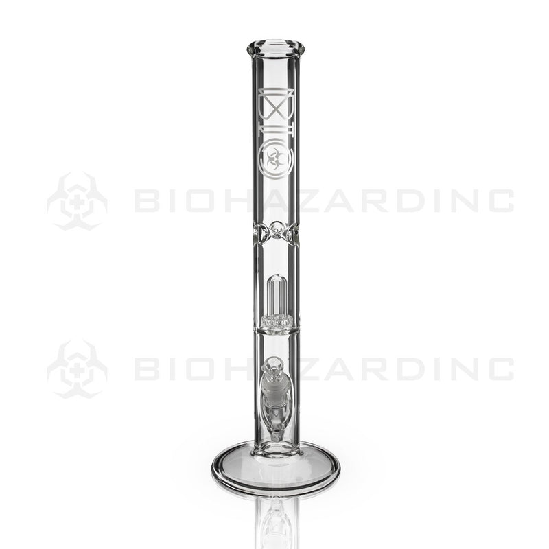 BIO Glass Straight | 18" 50mm x 5mm Showerhead Perc Water Pipe | Silver