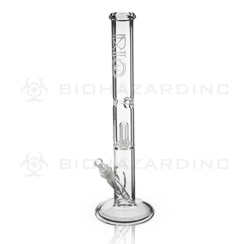 BIO Glass Straight | 18" 50mm x 5mm Showerhead Perc Water Pipe | Silver