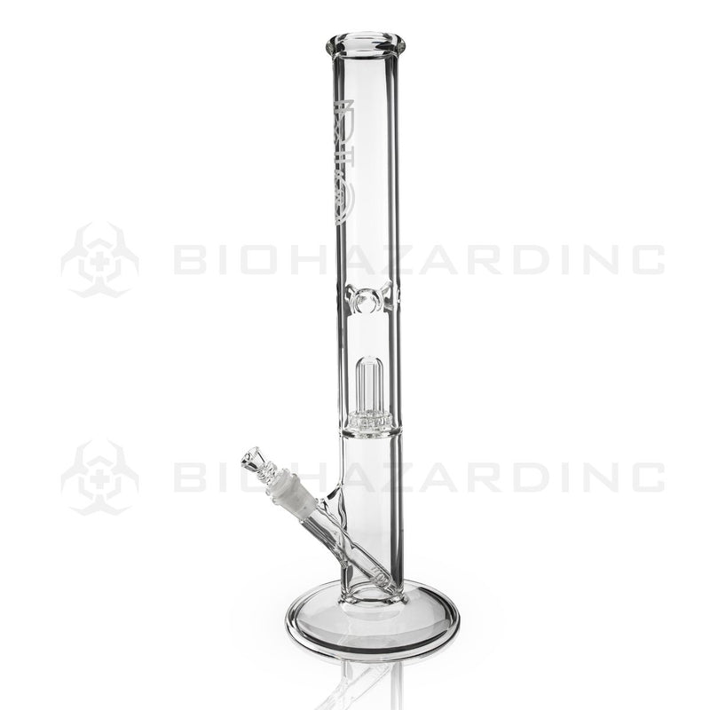 BIO Glass Straight | 18" 50mm x 5mm Showerhead Perc Water Pipe | Silver