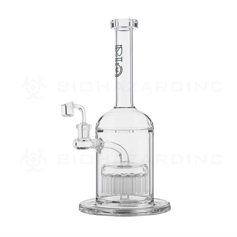 BIO Glass | 12" 14mm 37 Arm Tree Perc Stemless Dab Rig | Black Logo