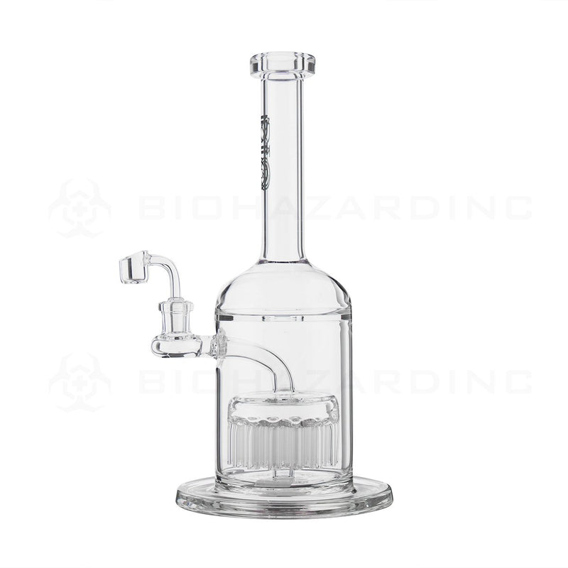 BIO Glass | 12" 14mm 37 Arm Tree Perc Stemless Dab Rig | Black Logo