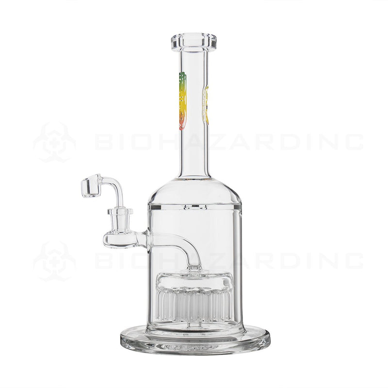 BIO Glass  | 12" 14mm 37 Arm Tree Percolator Dab Rig | Rasta Logo