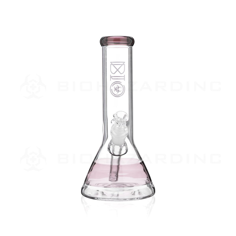 BIO Glass | 10" 50mm x 5mm Stripe Beaker Water Pipe | Pink