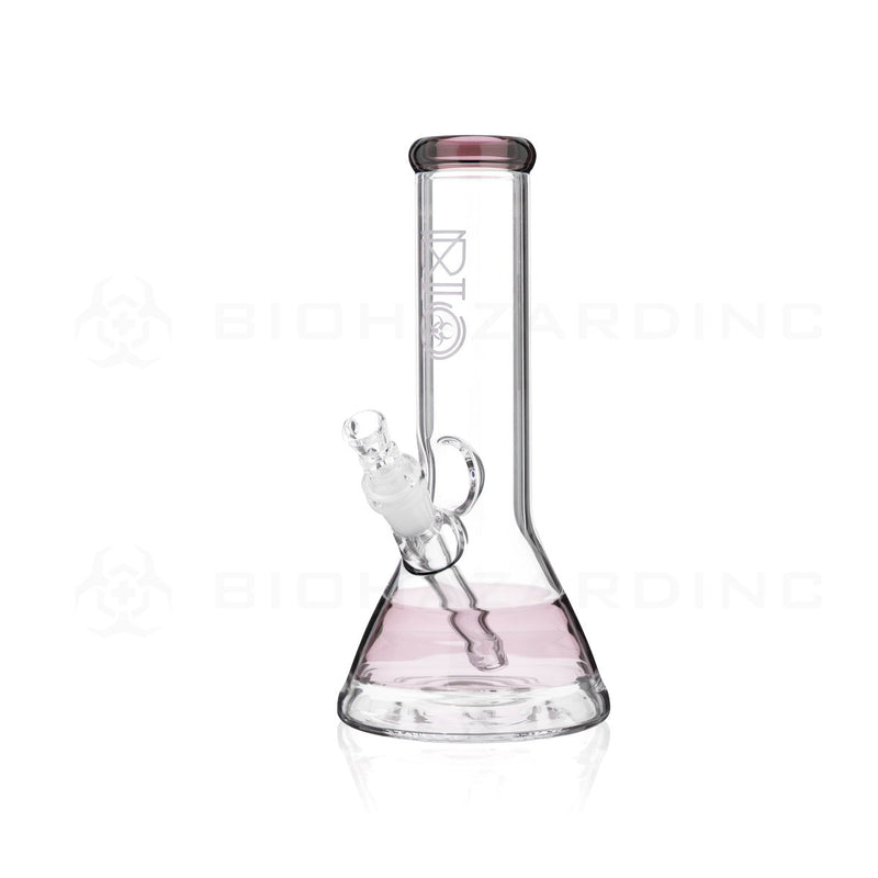 BIO Glass | 10" 50mm x 5mm Stripe Beaker Water Pipe | Pink