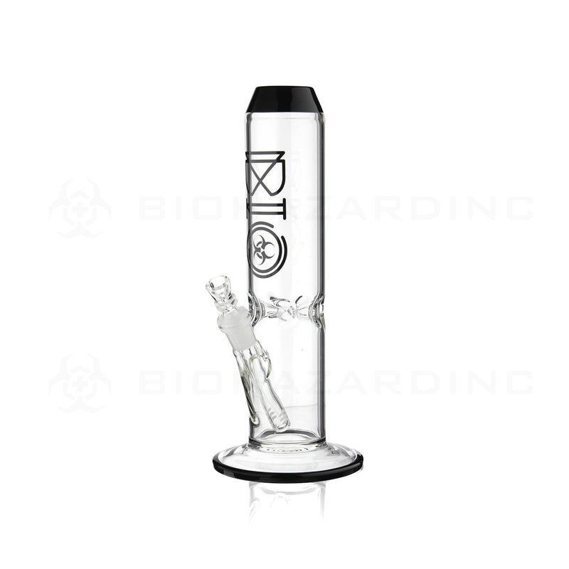 BIO Glass | 12" 65mm x 5mm Wide Chamber Straight Water Pipe | Black