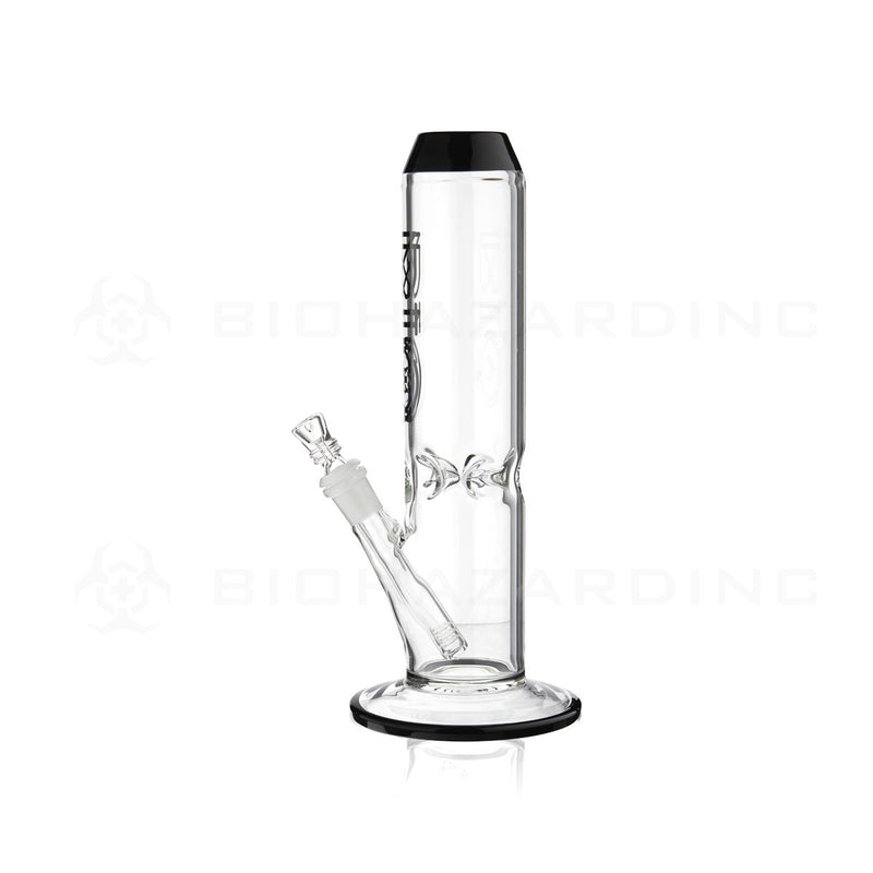 BIO Glass | 12" 65mm x 5mm Wide Chamber Straight Water Pipe | Black