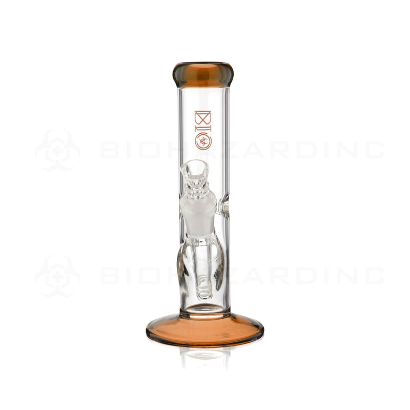 BIO Glass | 8" 38mm x 4mm Classic Straight Water Pipe | Amber Trim