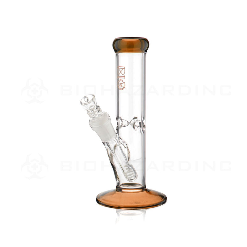 BIO Glass | 8" 38mm x 4mm Classic Straight Water Pipe | Amber Trim