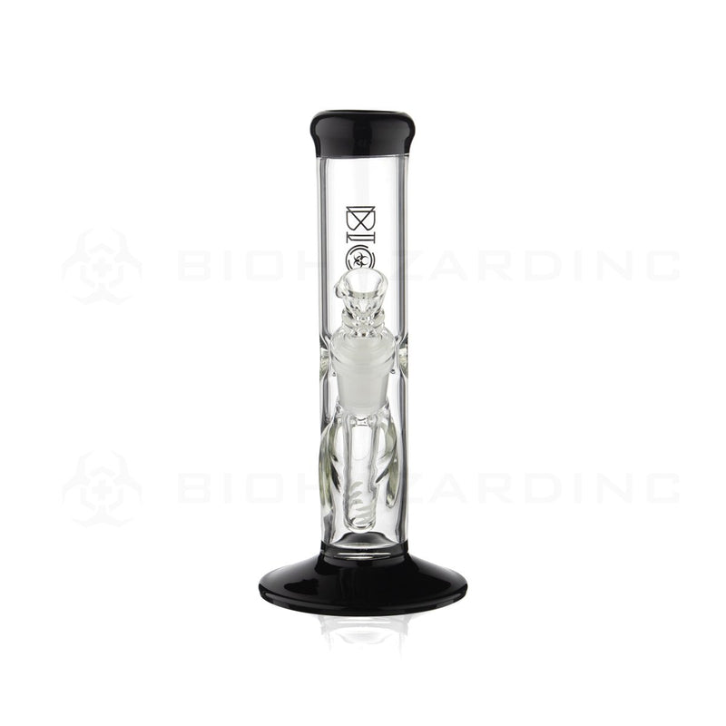 BIO Glass | 8" 38mm x 4mm Classic Straight Water Pipe | Black Trim