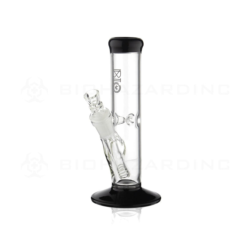 BIO Glass | 8" 38mm x 4mm Classic Straight Water Pipe | Black Trim