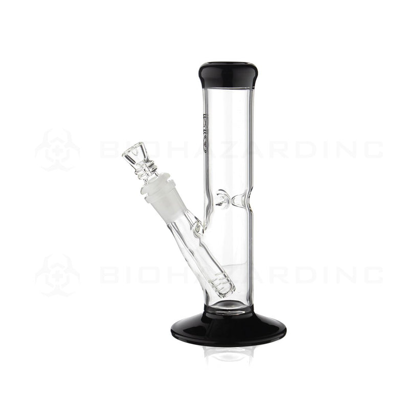 BIO Glass | 8" 38mm x 4mm Classic Straight Water Pipe | Black Trim