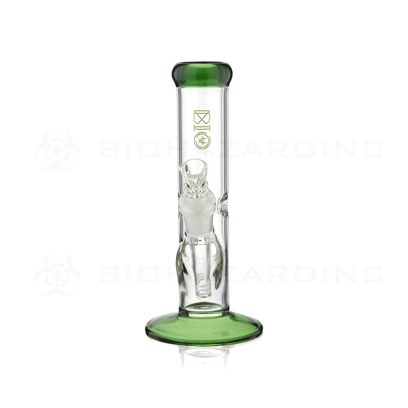 BIO Glass | 8" 38mm x 4mm Classic Straight Water Pipe | Green Trim