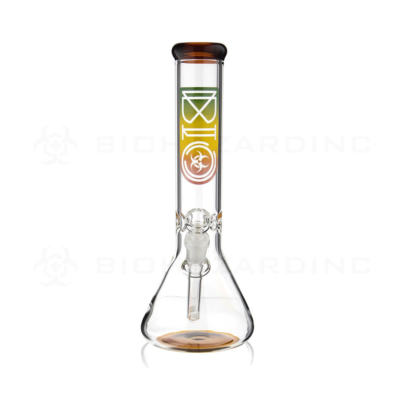 BIO Glass | 12" 50mm x 5mm Classic Beaker Water Pipe | Amber Trim